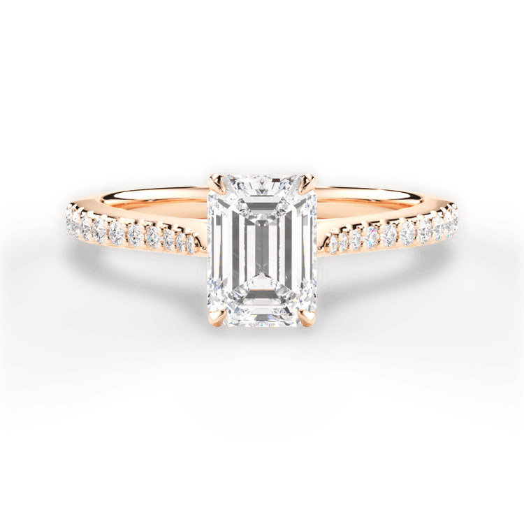 Petal Head Diamond Cathedral Band Engagement Ring