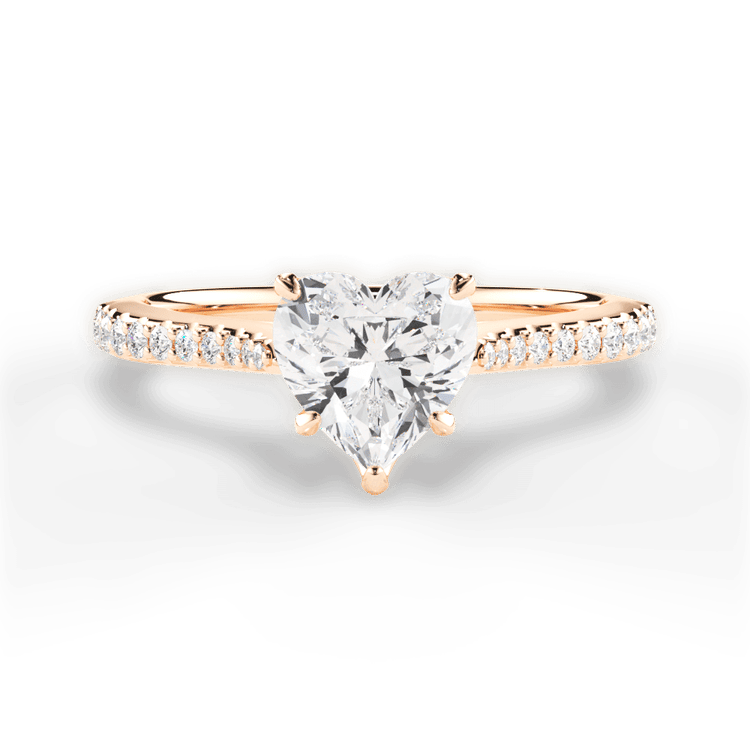 Petal Head Diamond Cathedral Band Engagement Ring