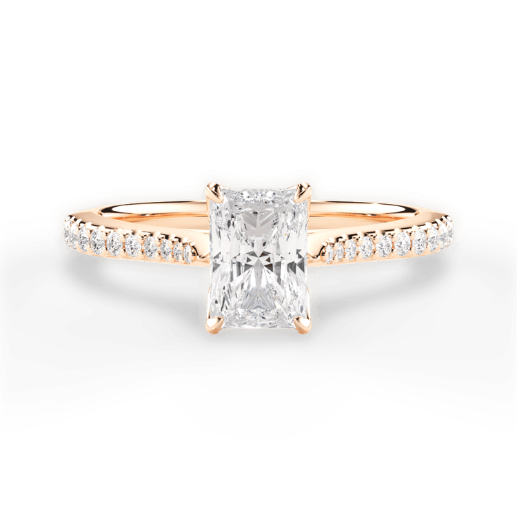 Petal Head Diamond Cathedral Band Engagement Ring