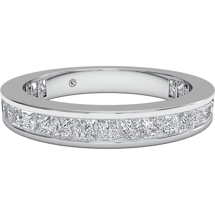 Channel-set Princess-cut Diamond Eternity Wedding Ring