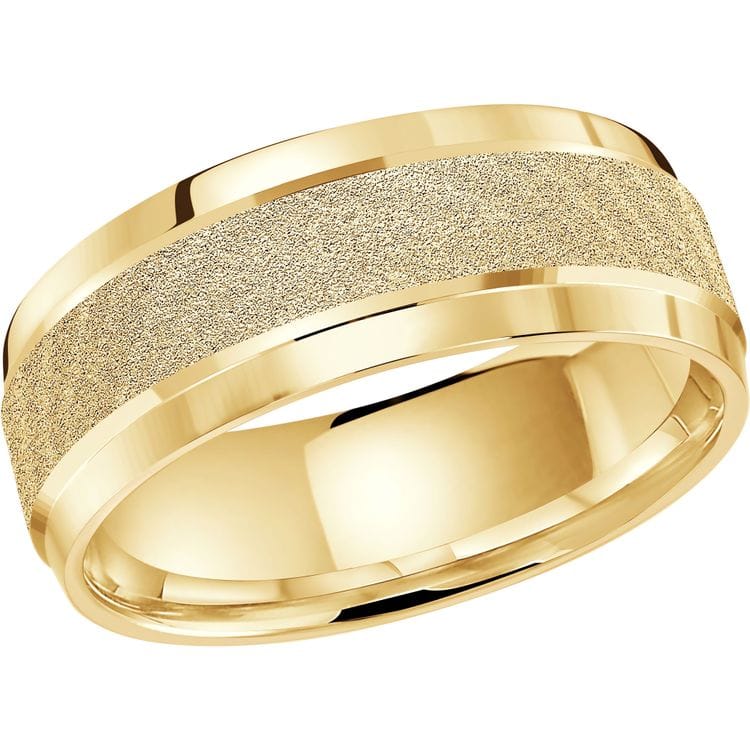 Men's 8mm Sandblast-center Polished-edge Wedding Ring