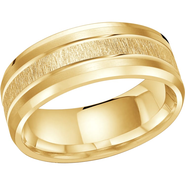 Men's Double Inlay Sandpaper-finish Wedding Ring