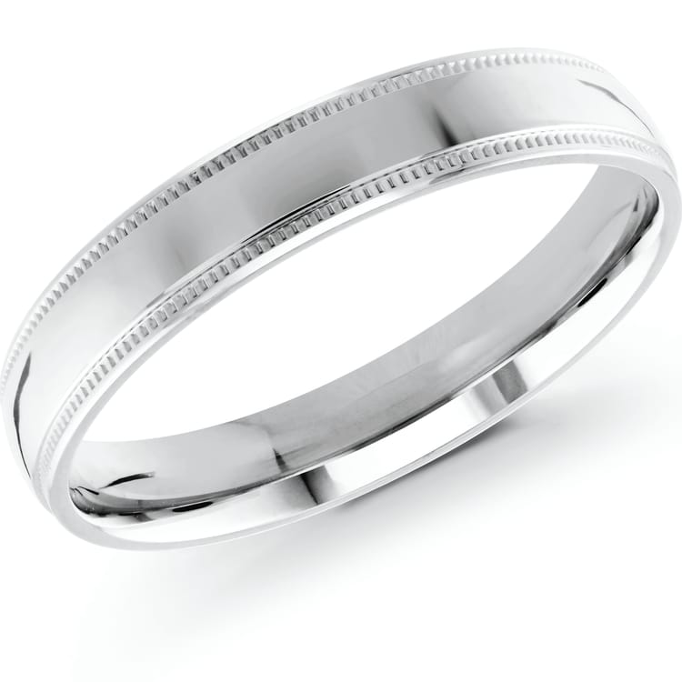 Men's Domed Milgrain Wedding Ring