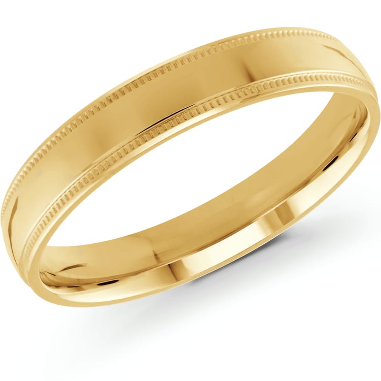 Men's Domed Milgrain Wedding Ring