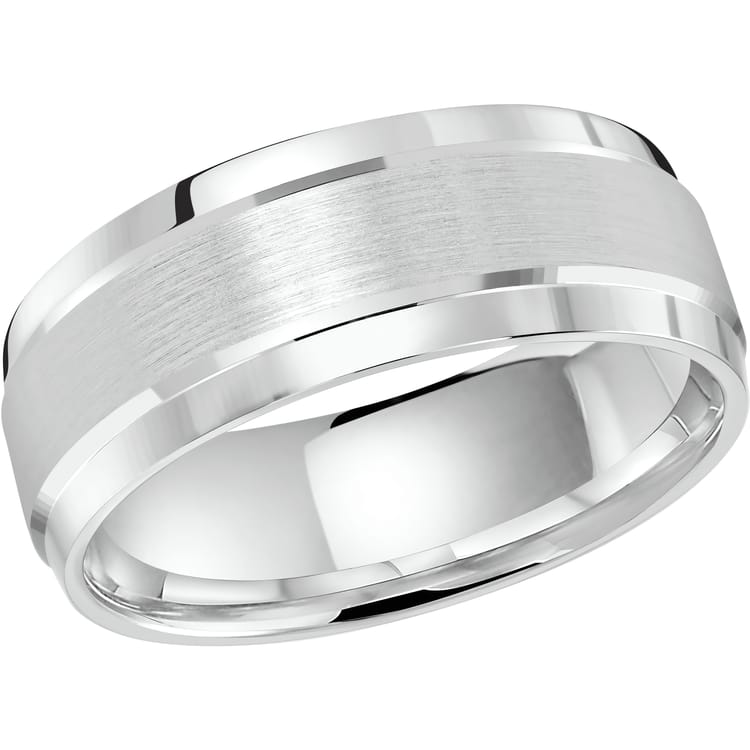 Men's 8mm Brushed-center Polished-edge Wedding Ring