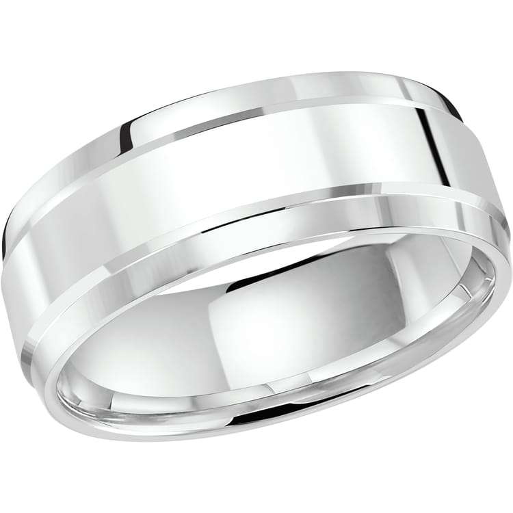 Men's 8mm High-polish Raised-center Wedding Ring