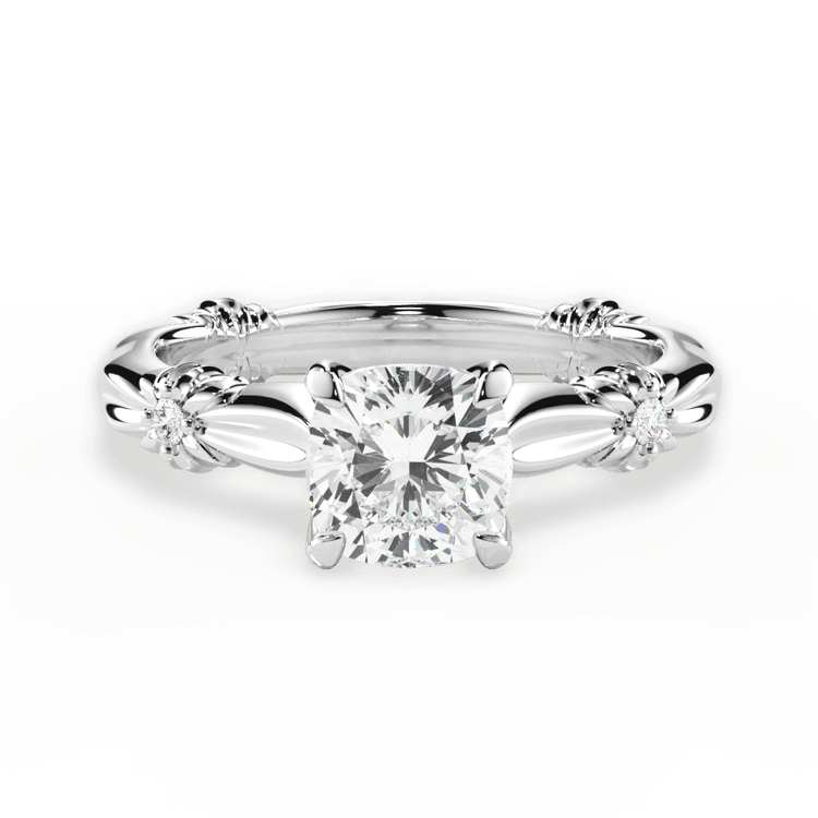 Ribbon Diamond Engagement Ring / 2.01 Carat Cushion Diamond