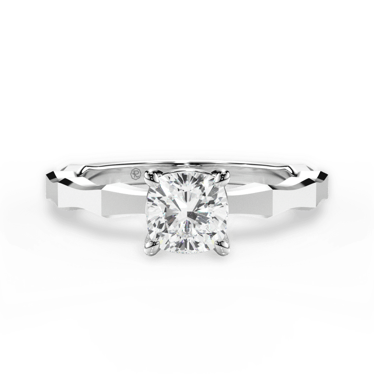 Octagon Solitaire Engagement Ring / 1.01 Carat Cushion Diamond
