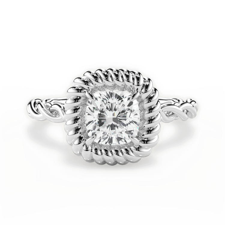 Twisted Metal Halo Engagement Ring / 0.30 Carat Cushion Diamond