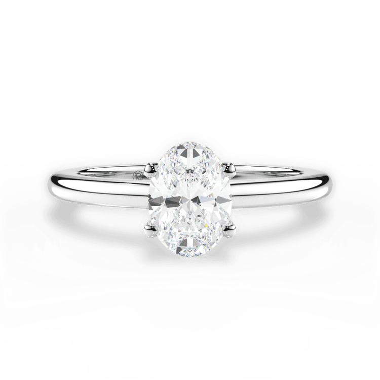 Solitaire Diamond Gallery Engagement Ring / 6.01 Carat Oval Yellow Diamond