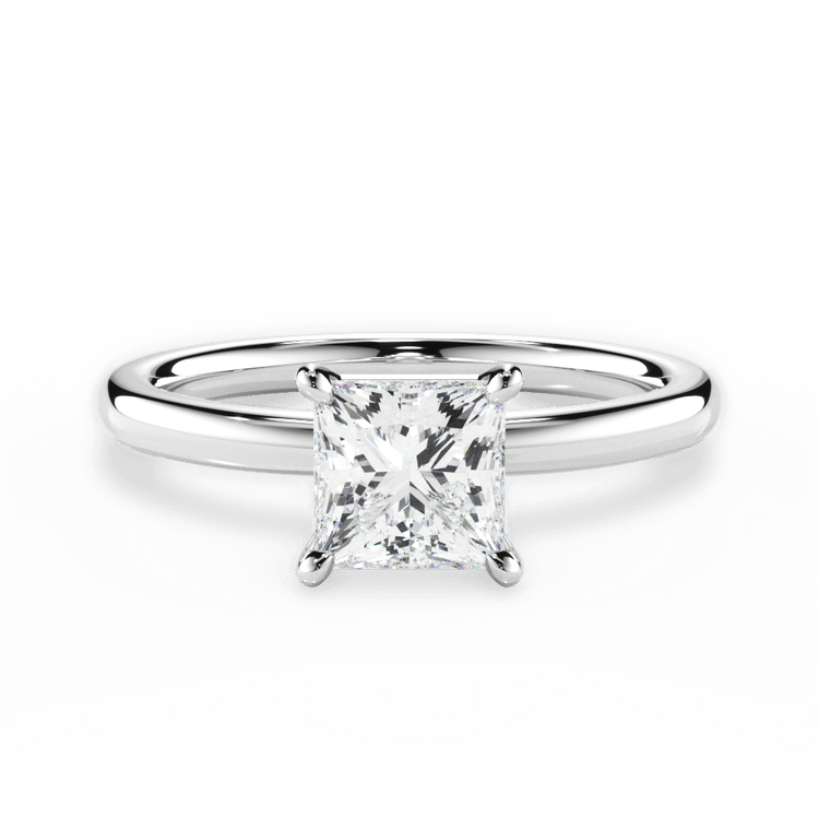 Classic Solitaire Diamond Engagement Ring / 1.51 Carat Princess Diamond