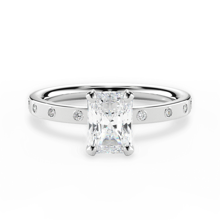 Polished Diamond Band Engagement Ring