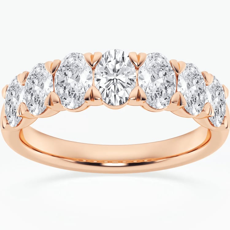 2.00 CTW Seven-Stone Oval Cut Lab Diamond Wedding Ring