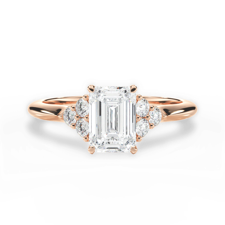 Cluster Sidestone Diamond Engagement Ring