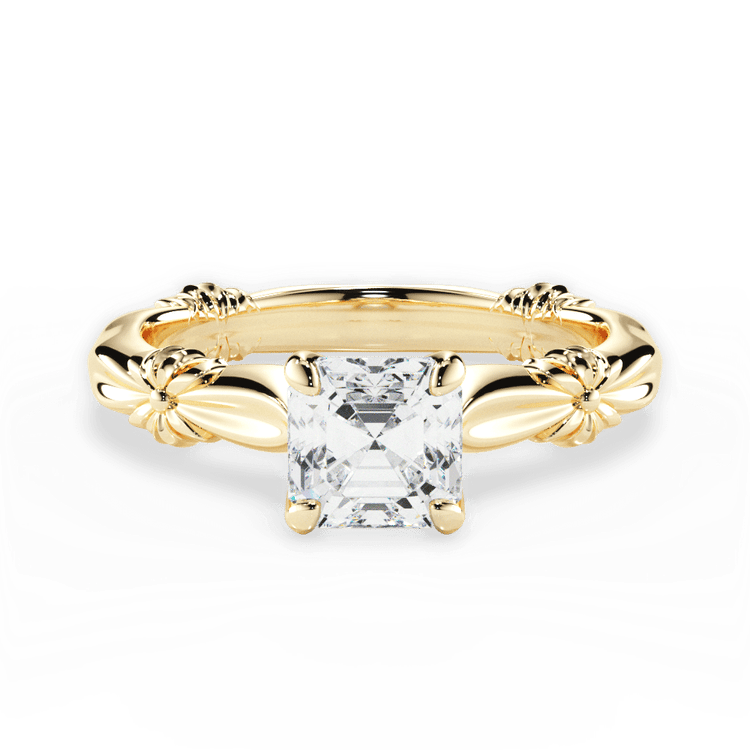 The Nora Asscher Cut 18kt Yellow Gold Ribbon Solitaire Engagement Ring