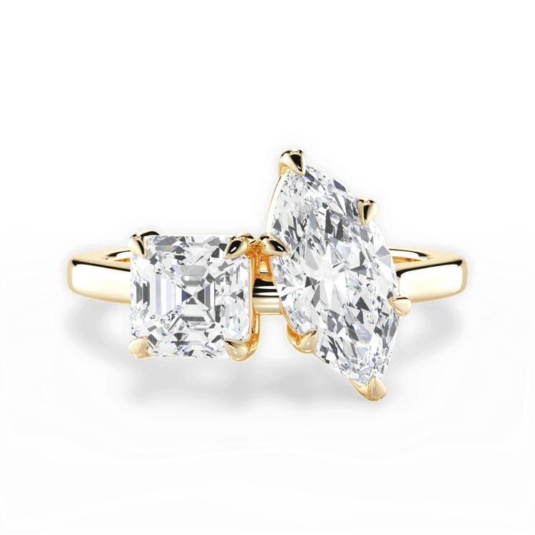 Toi et Moi Personalized Asscher Lab Diamond Engagement Ring