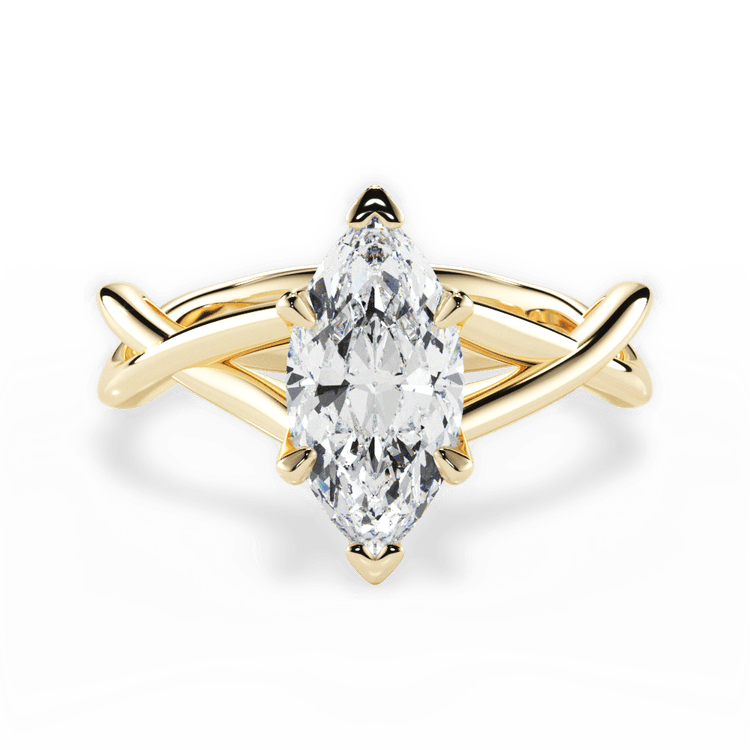 The Carmella Solitaire / 0.46 Carat Marquise Yellow Diamond