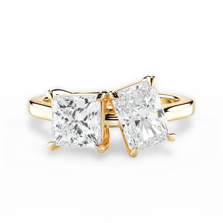 Toi et Moi Personalized Princess Lab Diamond Engagement Ring