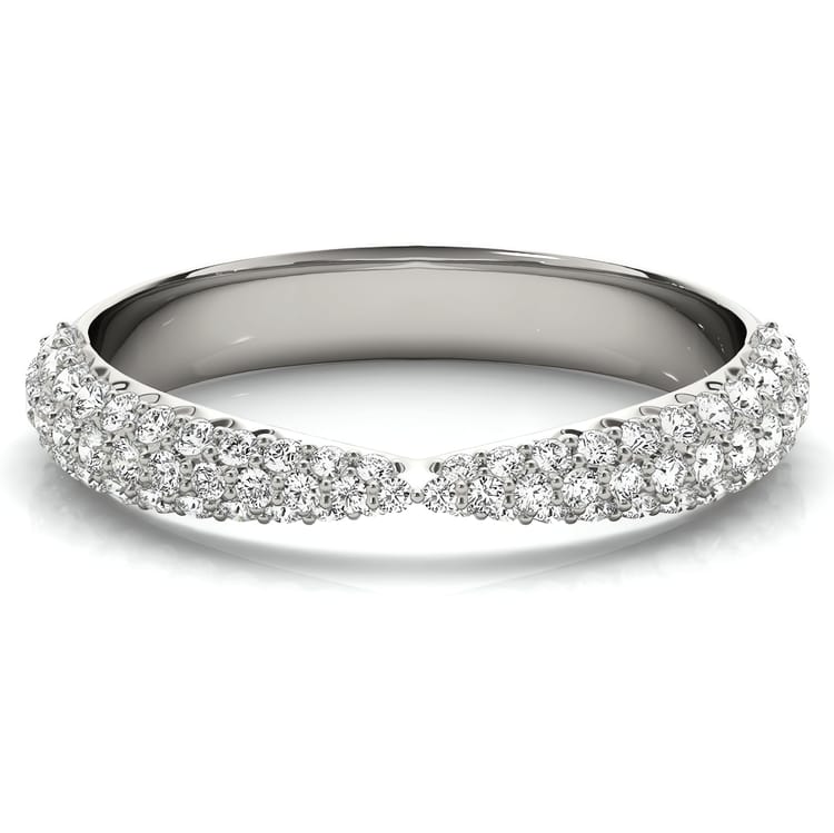Three Row Tapered Diamond Wedding Ring