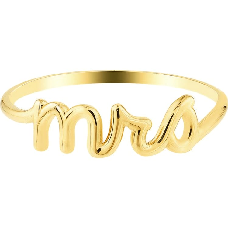 14kt Gold Scripts Collection "Mrs" Ring