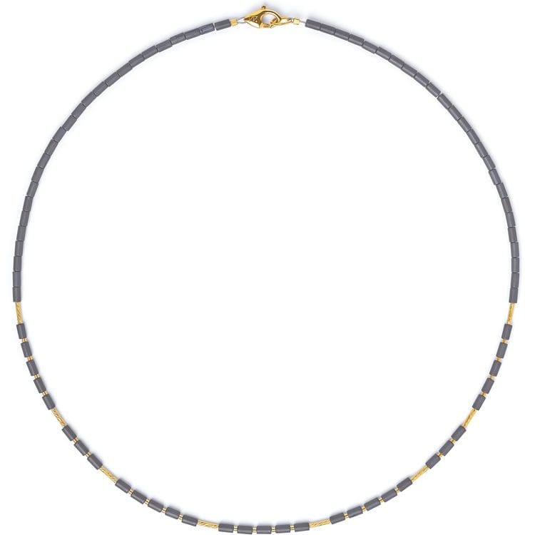 24kt Gold Plated Tansa Cleopatra Hematite Necklace