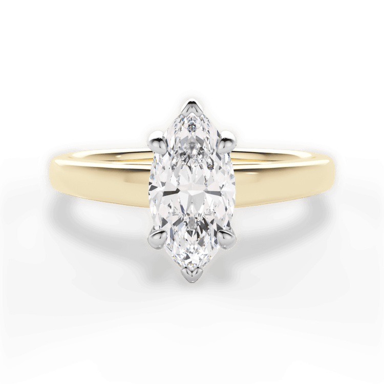 The Flora Solitaire / 0.46 Carat Marquise Yellow Diamond