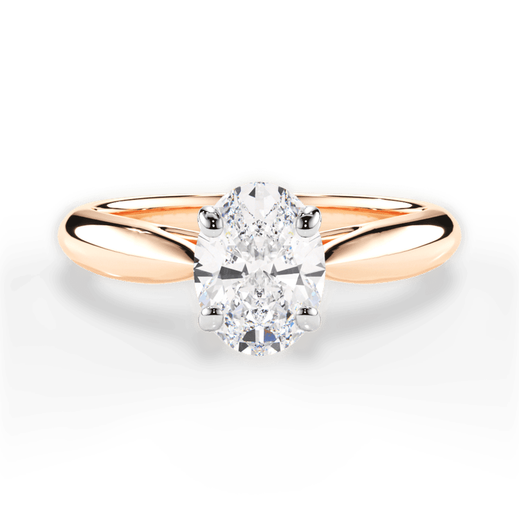 Two-Tone Tapered Cathedral Solitaire Engagement Ring