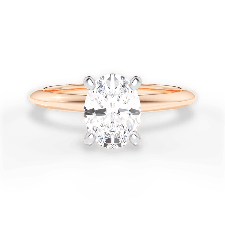 Solitaire Knife-Edge Engagement Ring / 2.10 Carat Oval Lab Diamond
