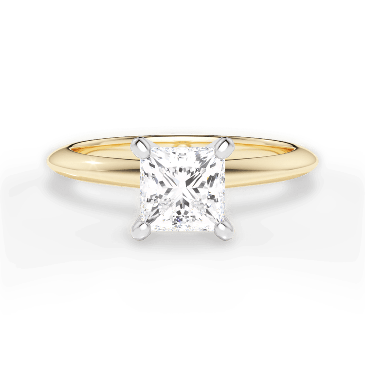 Solitaire Knife-Edge Engagement Ring / 0.23 Carat Princess Diamond