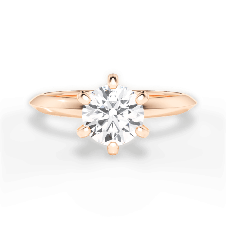 Petite 6-Prong Knife-Edge Solitaire Engagement Ring / 3.01 Carat Round Lab Diamond