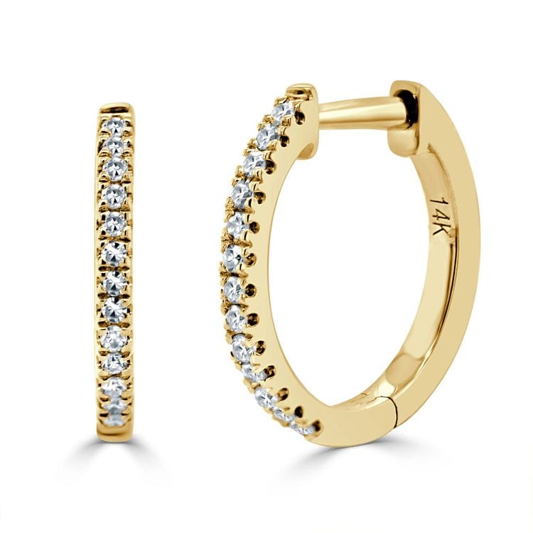 14kt Gold 0.09 CTW Diamond Huggie Earrings