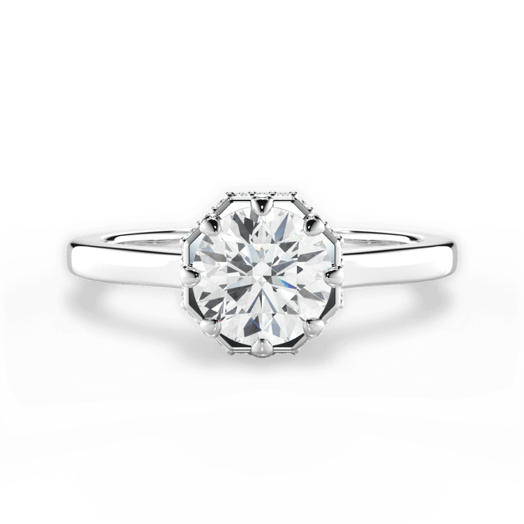 Eight-prong Solitaire Diamond Engagement Ring