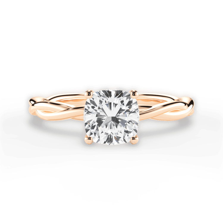 Twisted Solitaire Diamond Engagement Ring