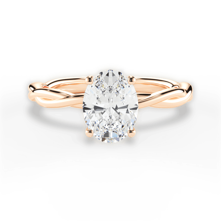 Twisted Solitaire Diamond Engagement Ring