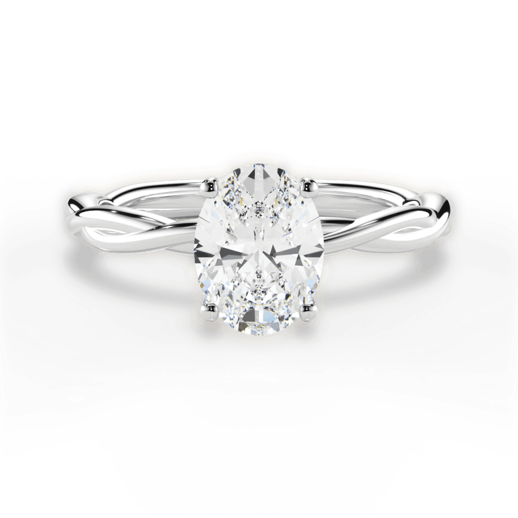 Twisted Solitaire Diamond Engagement Ring