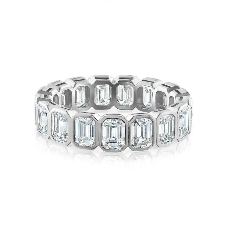 4.00 CTW Emerald-Cut Lab Diamond Bezel Set Eternity Ring