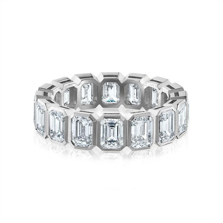 5.00 CTW Emerald-Cut Lab Diamond Bezel Set Eternity Ring