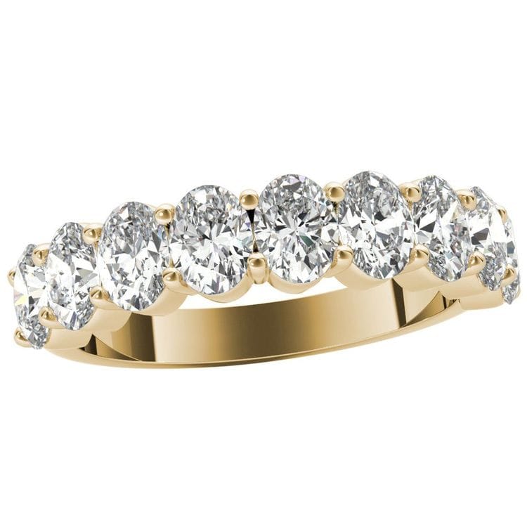 Nine-Stone Oval Cut Diamond Wedding Ring