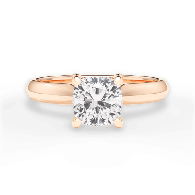 Solitaire Diamond Knife-edge Engagement Ring