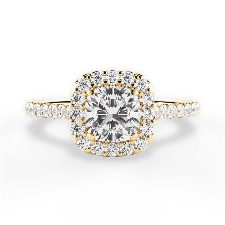 Cushion-shaped Halo Diamond Engagement Ring