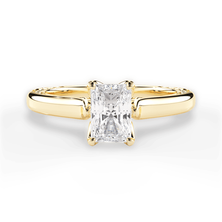 The Kenzie Radiant Cut 18kt Yellow Gold Solitaire Diamond Braided Engagement Ring