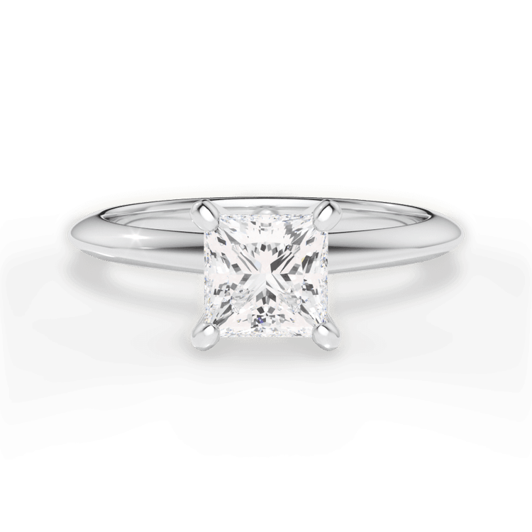 Solitaire Knife-Edge Engagement Ring / 0.21 Carat Princess Lab Diamond