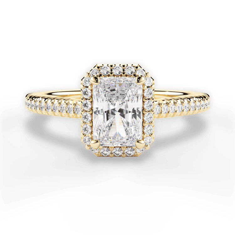 Vaulted Halo Diamond Band Engagement Ring