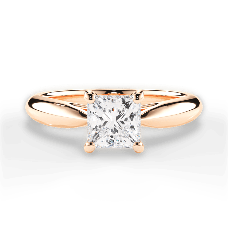 Tapered Cathedral Solitaire Engagement Ring