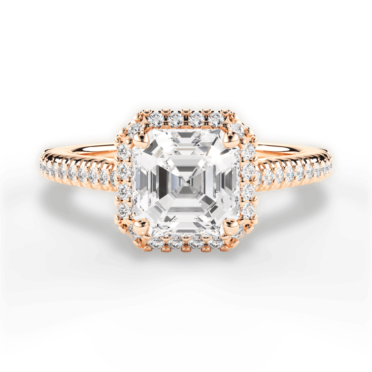 Vaulted Halo Diamond Band Engagement Ring
