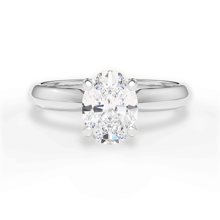 Two-Tone Solitaire Diamond Knife-edge Engagement Ring