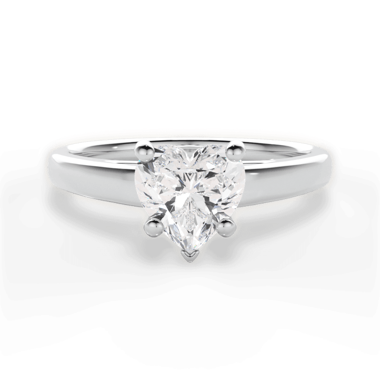 Two-Tone Solitaire Diamond Cathedral Engagement Ring / 2.14 Carat Heart Lab Diamond