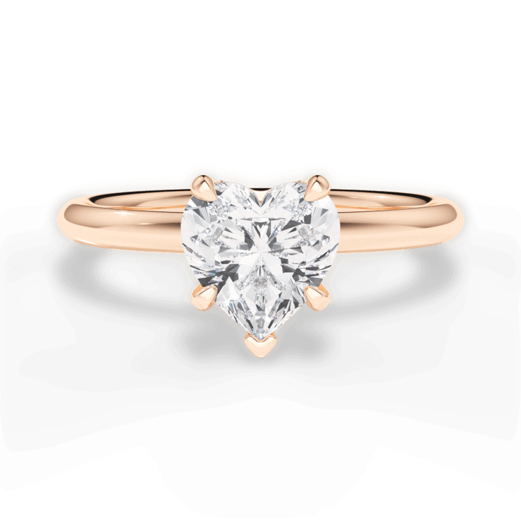 Classic Solitaire Diamond Engagement Ring with Hidden Halo