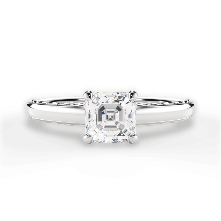 The Alessia Solitaire / 3.51 Carat Asscher Yellow Diamond