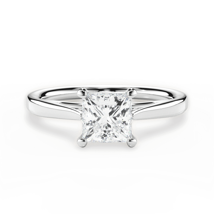 Modern Solitaire Engagement Ring / 1.51 Carat Princess Diamond